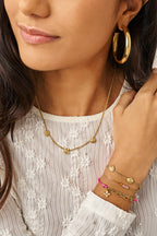 Roze touw armband met bloem - My Jewellery