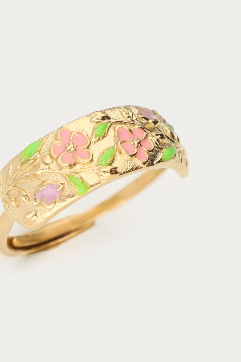 Ring met roze bloemen  - My Jewellery