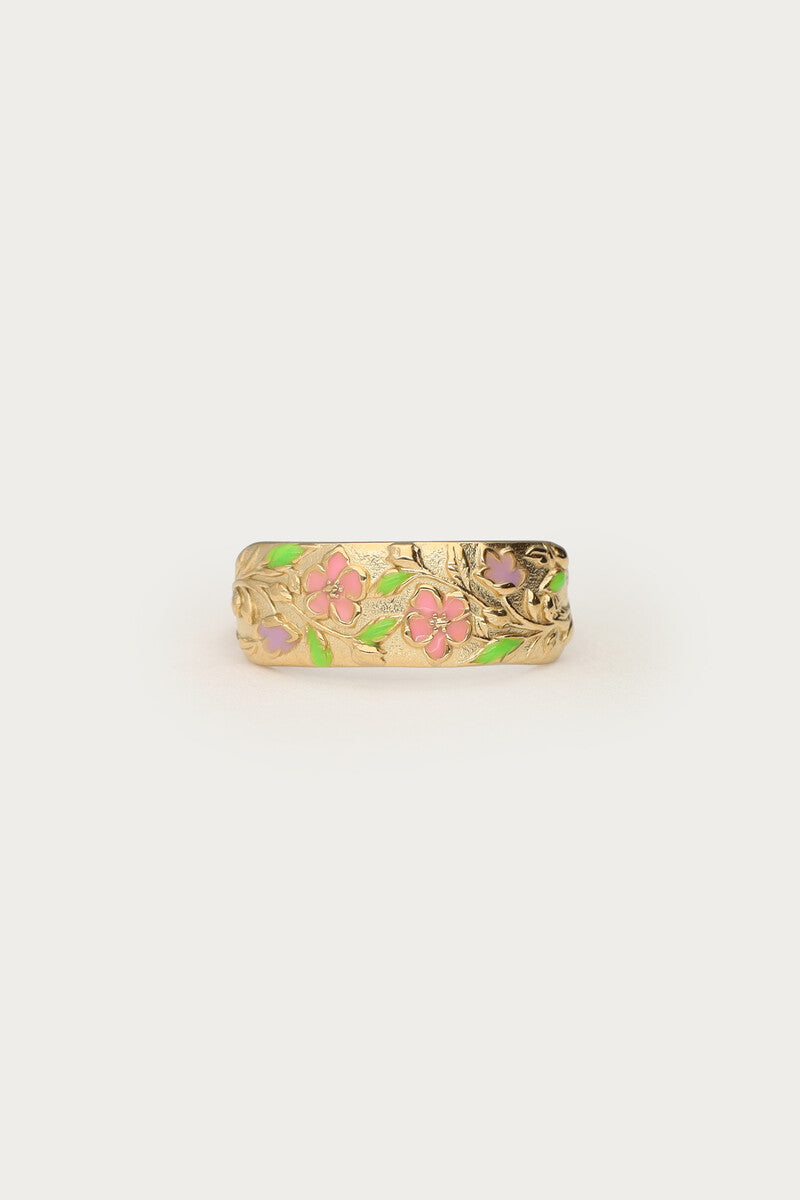 Ring met roze bloemen  - My Jewellery