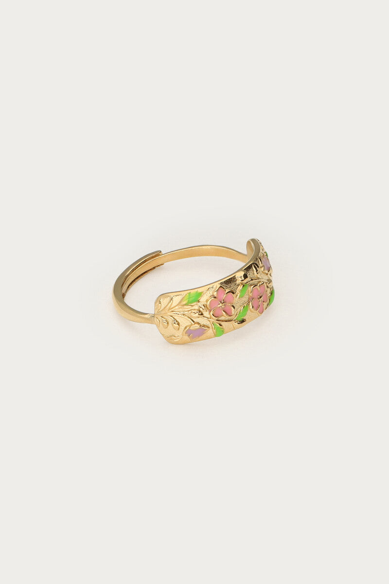 Ring met roze bloemen  - My Jewellery