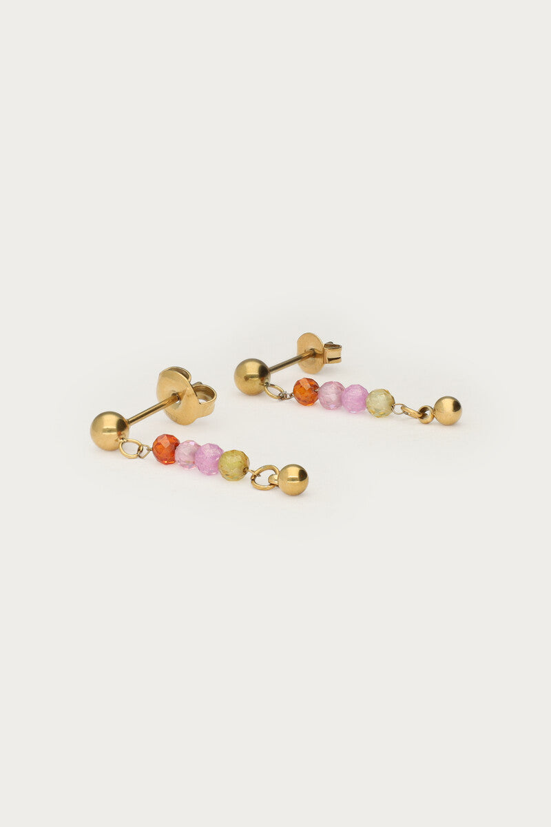 Stud met mini multikleur kralen - My Jewellery