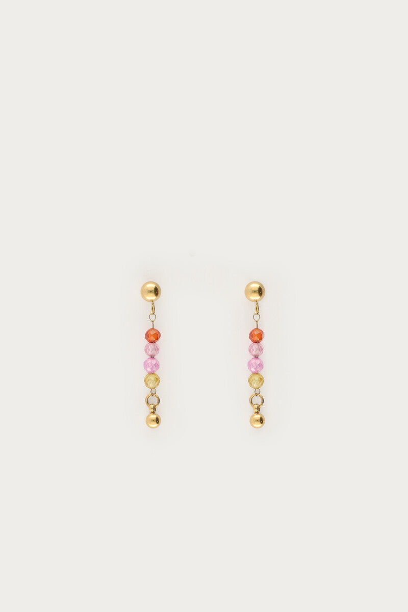 Stud met mini multikleur kralen - My Jewellery