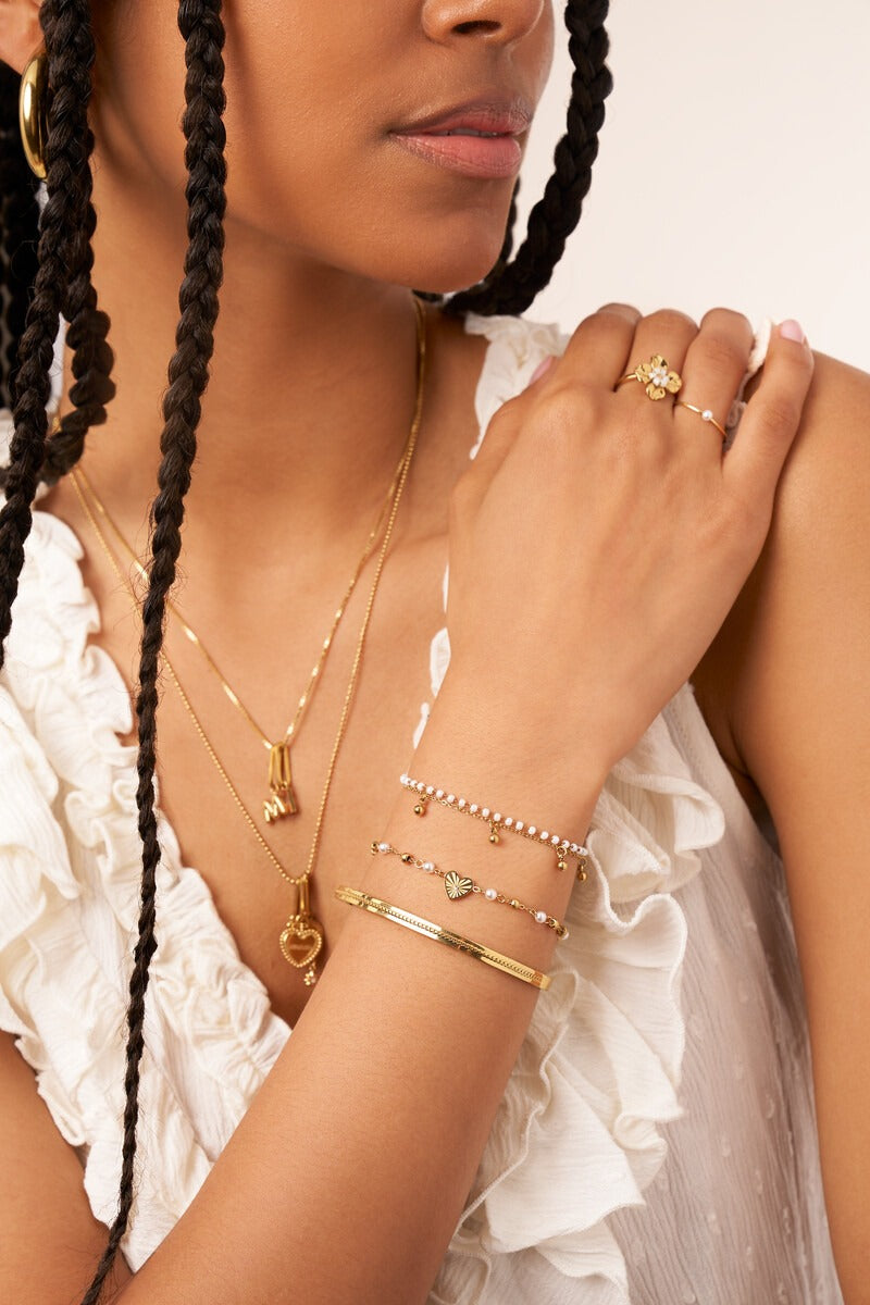 Armband met hartje en imitatieparels - My Jewellery