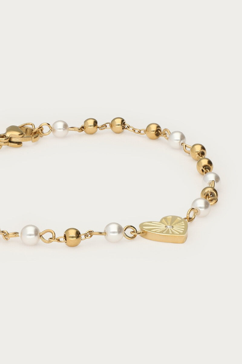Armband met hartje en imitatieparels - My Jewellery