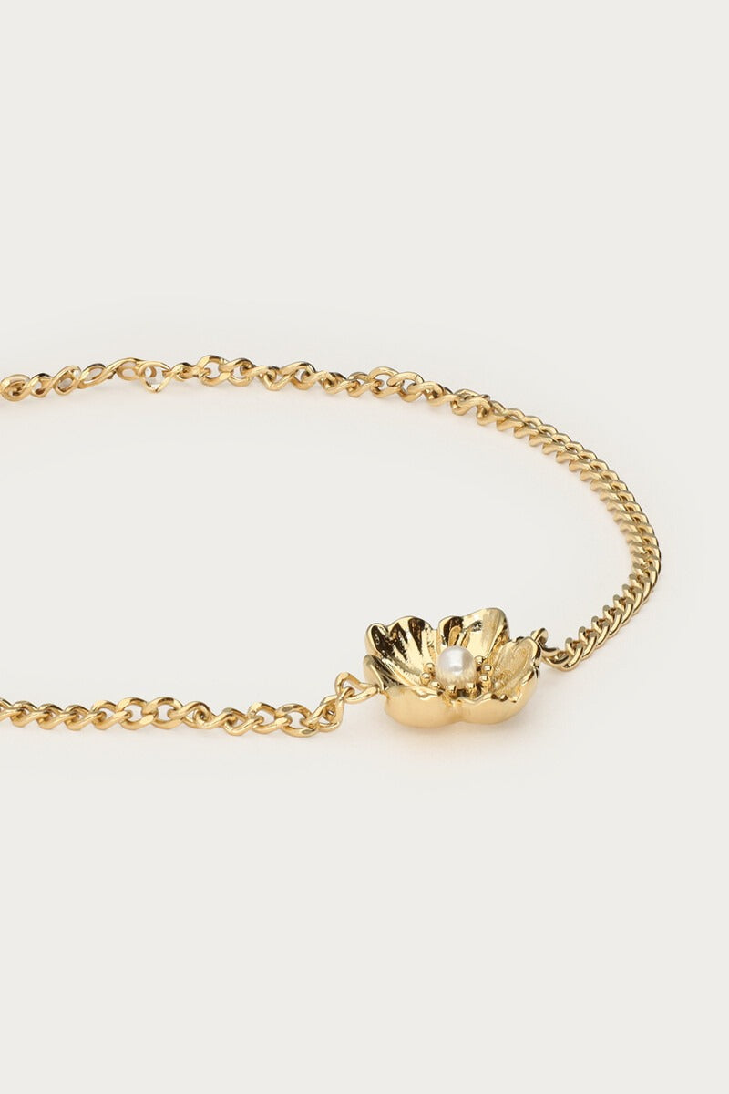 Armband met ranonkel bloem en imitatieparel - My Jewellery