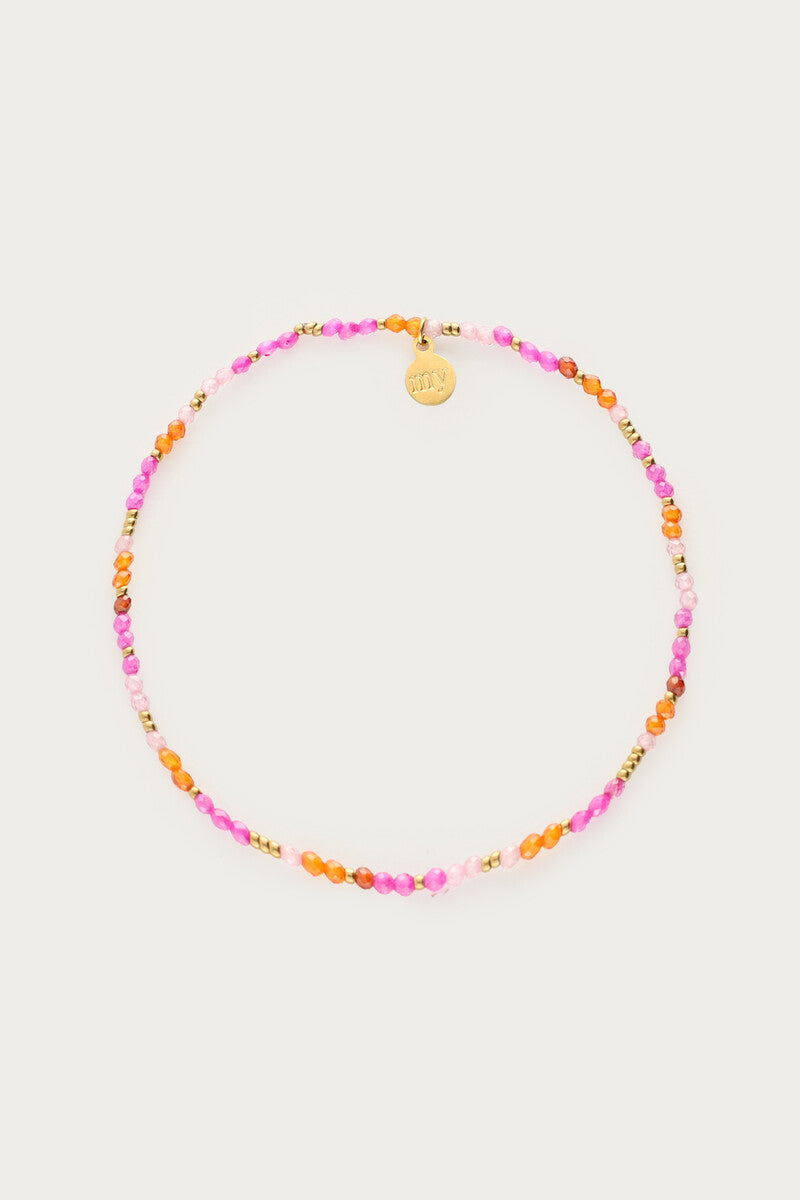 Ciao armband met roze en oranje kralen