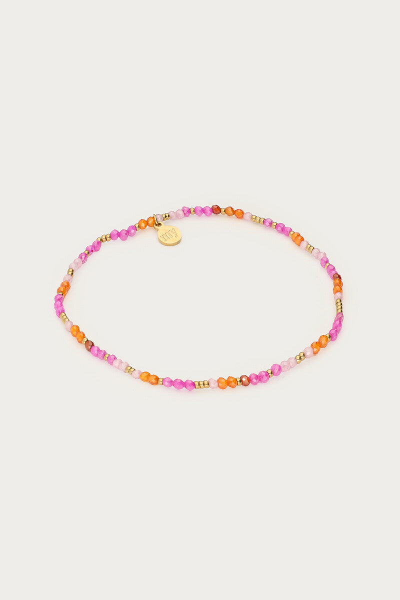 Ciao armband met roze en oranje kralen