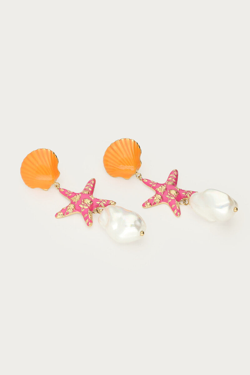 Ciao oorhangers met zeester en imitatieparels