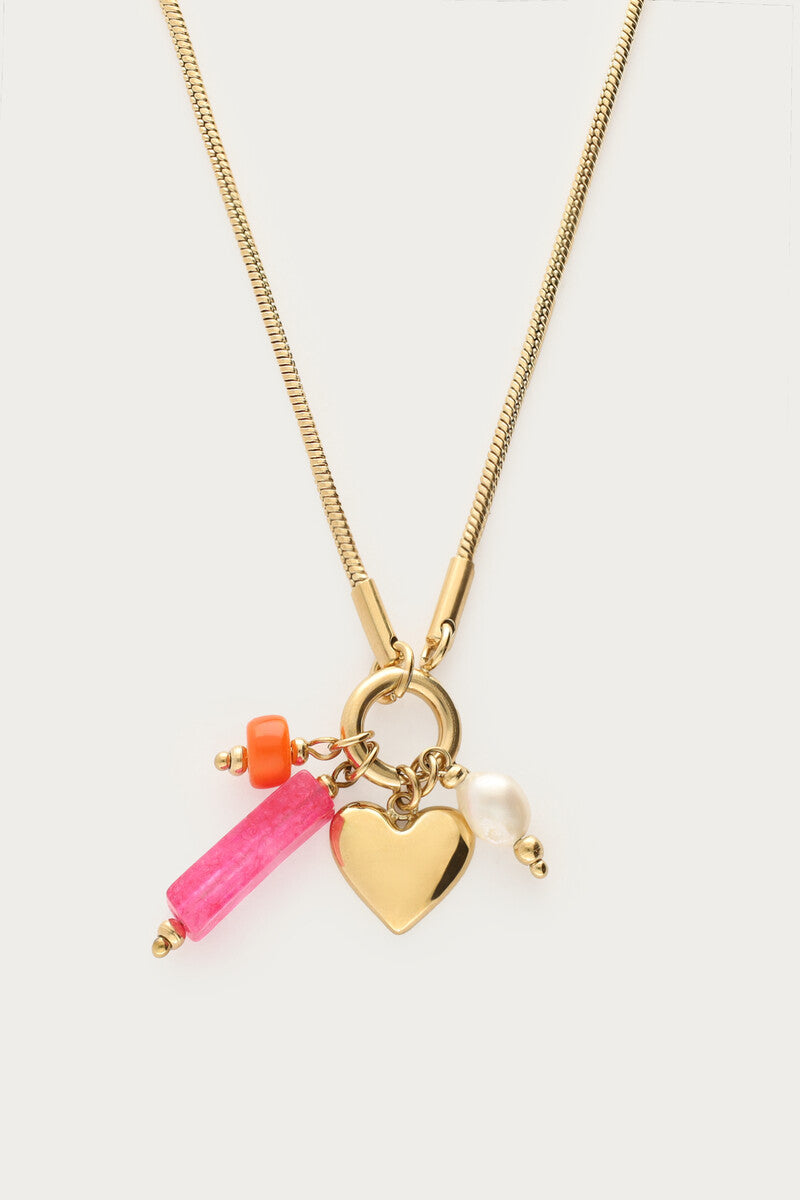 Ciao ketting met kralen en hartje
