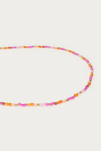 Ciao ketting met roze en oranje kralen