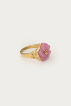 Ciao ring met roze resin bloem