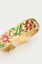Ciao ring met handgeschilderde bloemen
