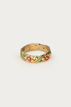 Ciao ring met handgeschilderde bloemen
