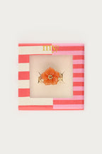 Ciao ring met peach resin bloem
