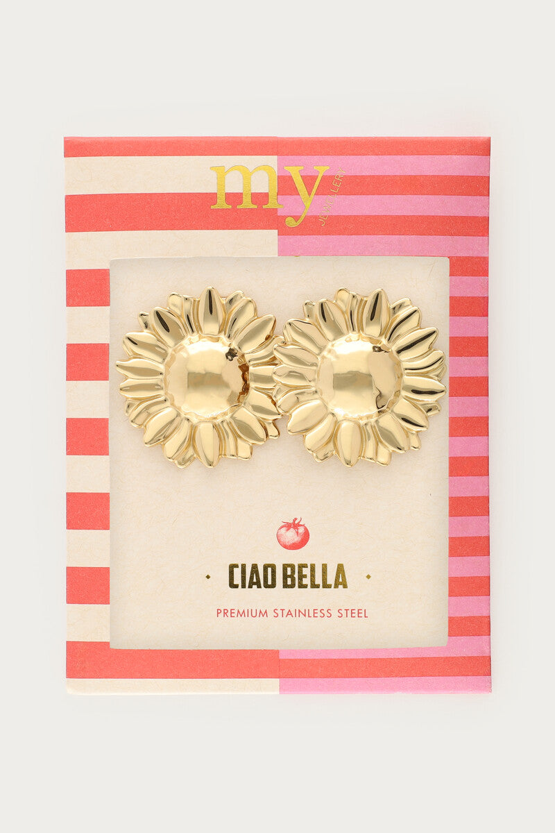 Ciao statement oorhangers met zonnebloem