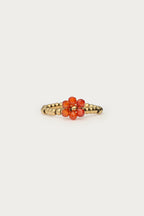 Ciao stretch ring met oranje bloem