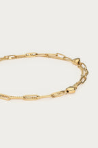Dubbele enkelband met schakel en hartje - My Jewellery
