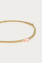 Dubbele enkelband met roze bloem - My Jewellery