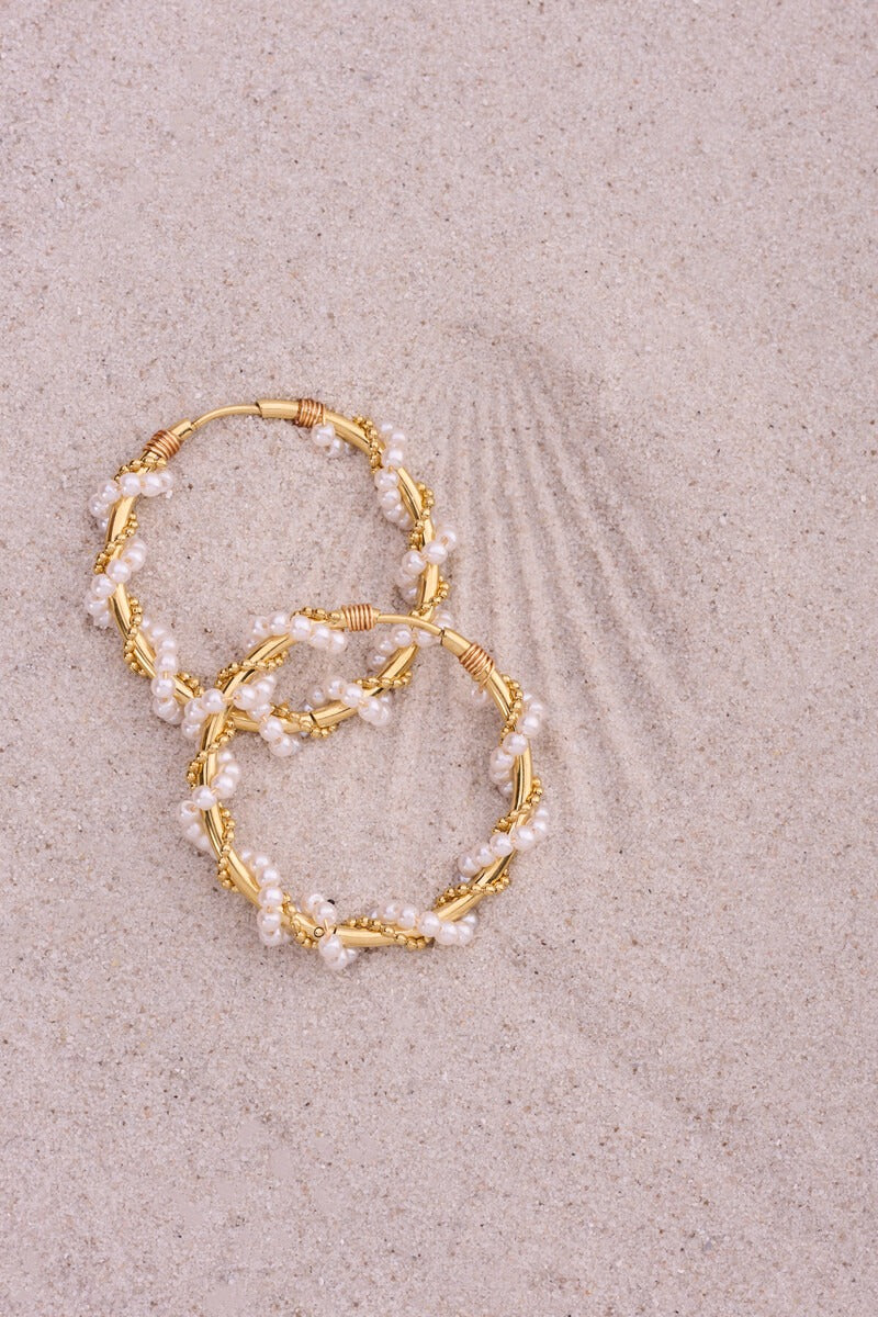 Statement oorringen met imitatieparels swirl - My Jewellery