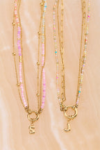 Driedubbele ketting met gekleurde kralen - My Jewellery