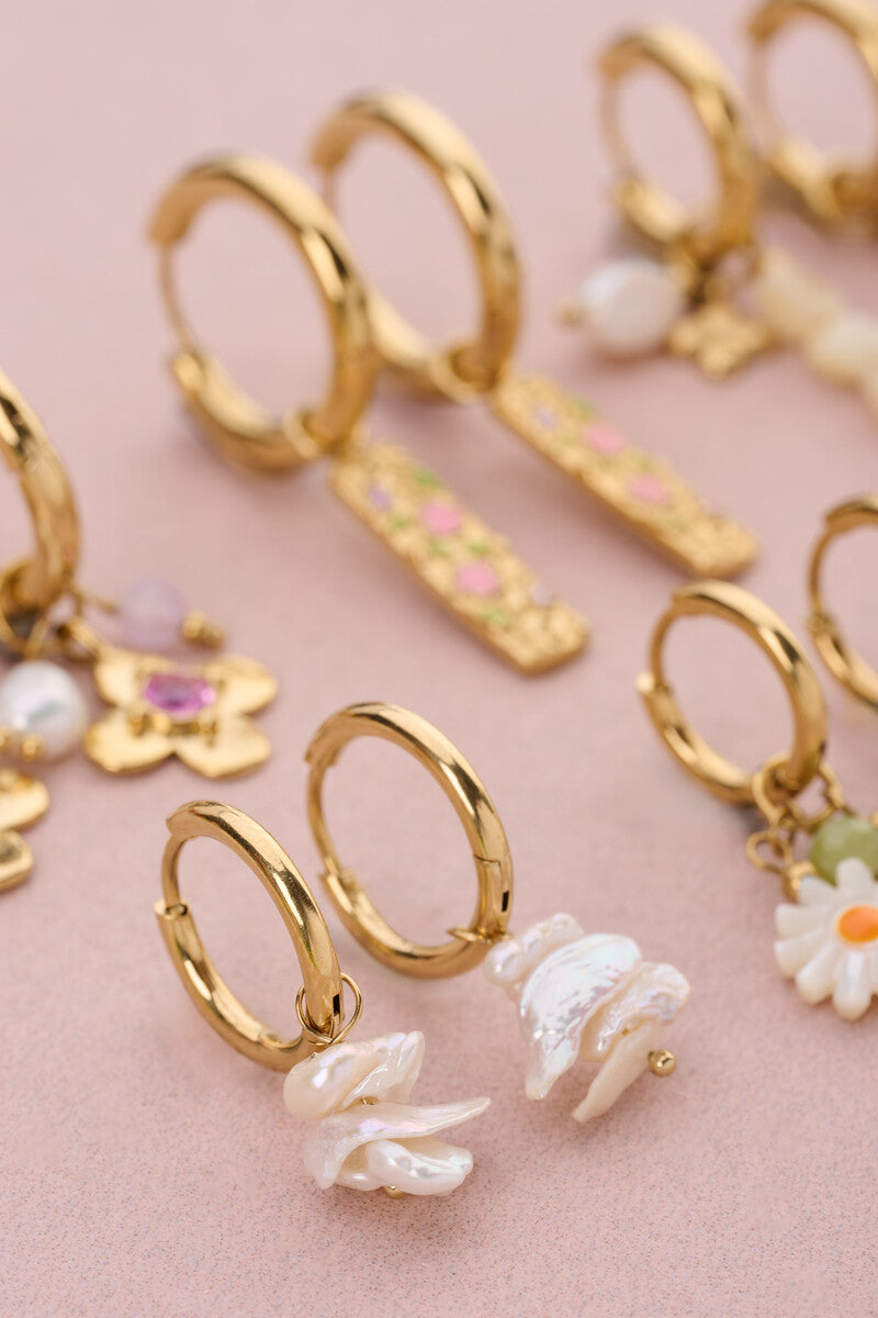 Oorringen met witte schelpen - My Jewellery