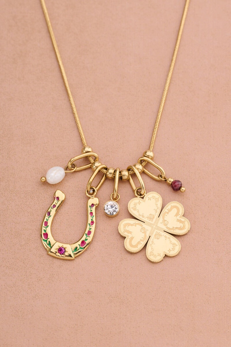 Fortune ketting met klaver en hoefijzer - My Jewellery