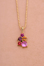 Fortune ketting met vijf multikleur strass stenen - My Jewellery