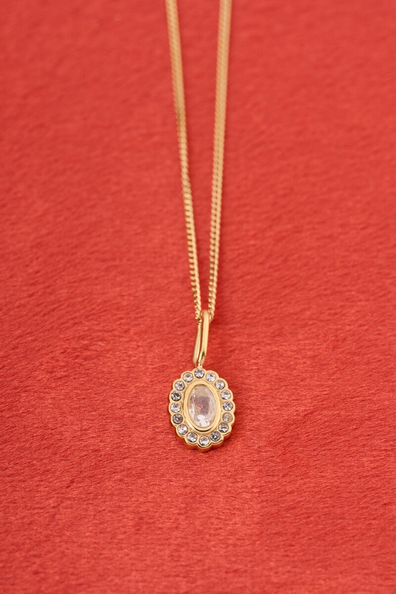 Magical ketting met ovalen strass steen - My Jewellery