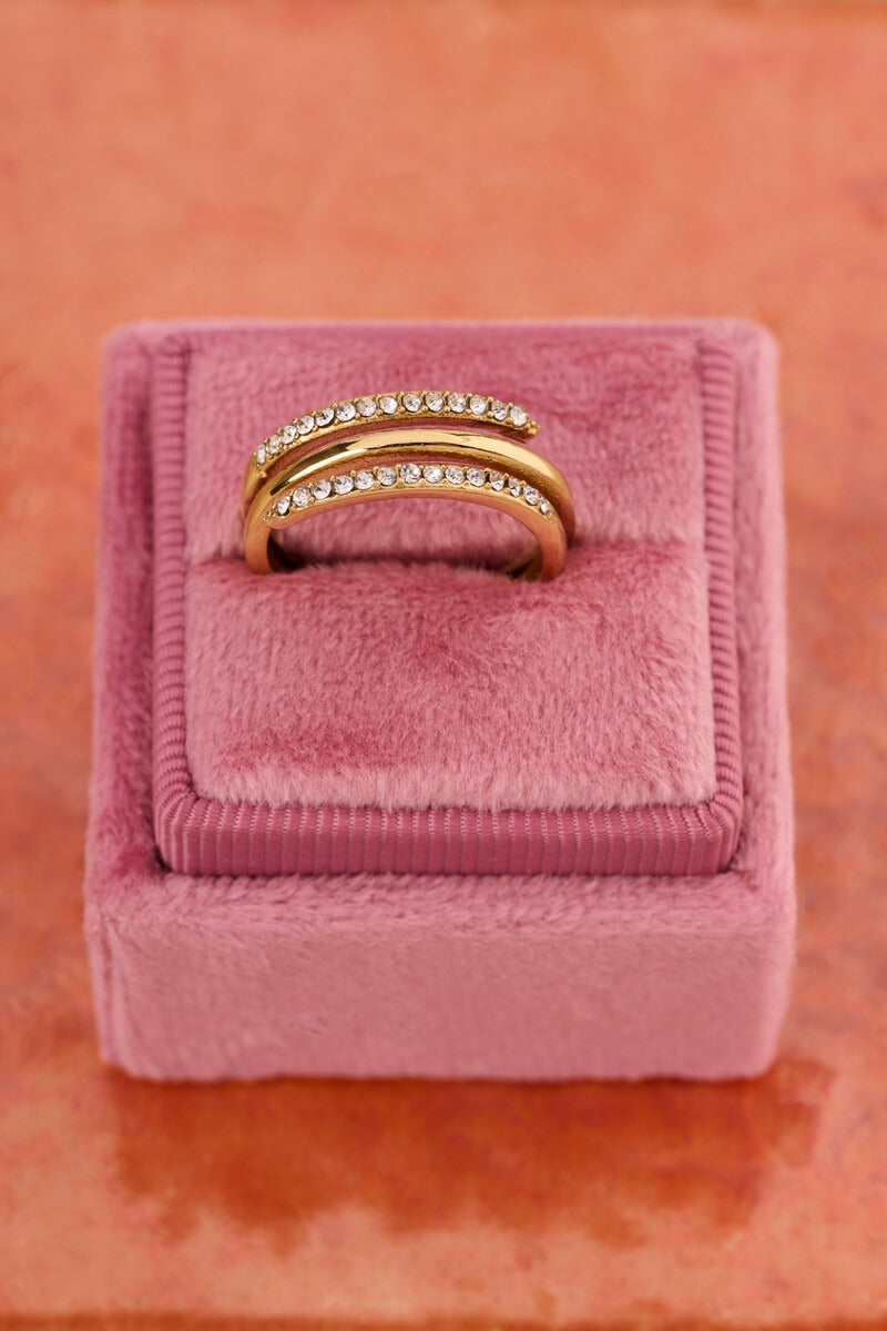 Magical ring spiraal met strass stenen - My Jewellery