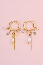 Magical oorringen met strass en hangende zoetwaterparels - My Jewellery