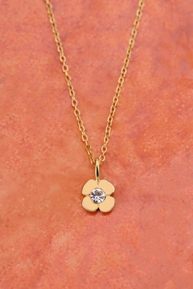 Magical ketting met bloem en strass steen - My Jewellery