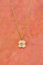 Magical ketting met bloem en strass steen - My Jewellery