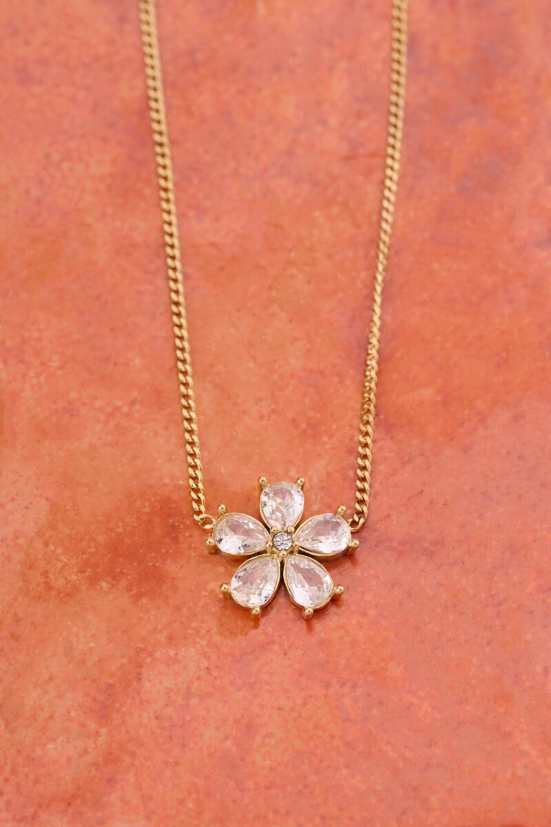 Magical ketting met bloemen strass steen - My Jewellery