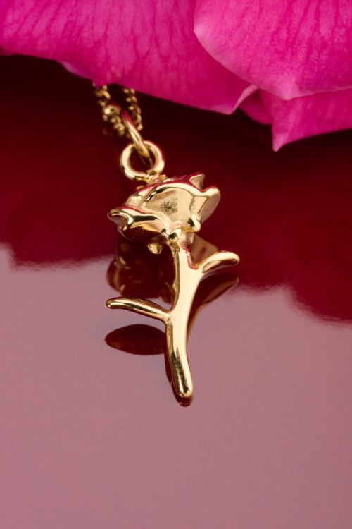 Vintage ketting met dots en roos - My Jewellery