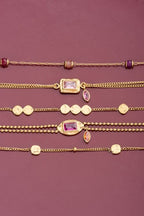 Vintage armband met rood paarse kralen - My jewellery