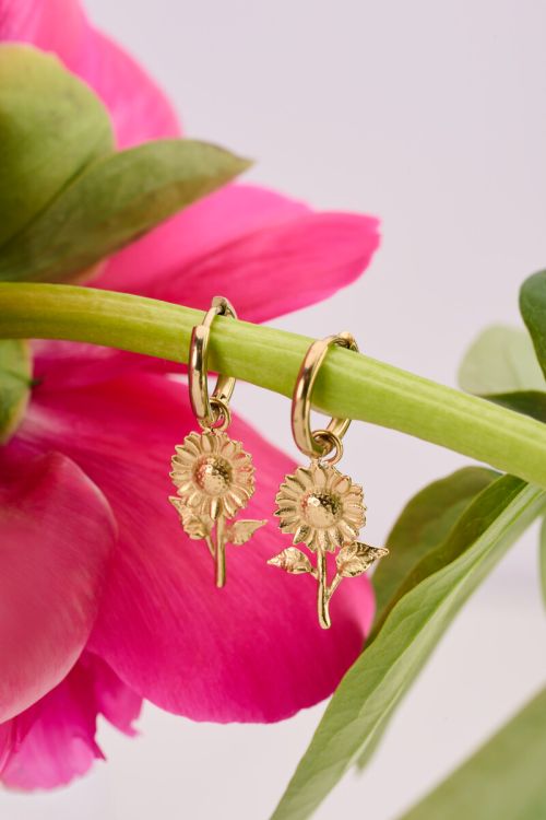 Vintage oorringen met zonnebloemen - My Jewellery