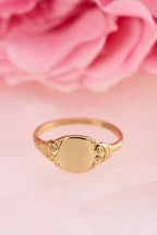 Vintage zegelring met krul motief  - My Jewellery