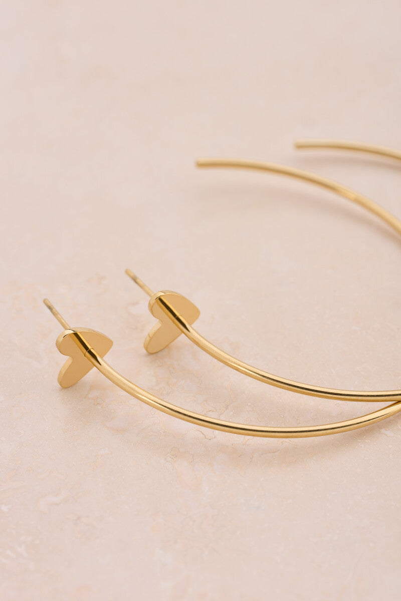 Bold grote oorringen met hart - My Jewellery