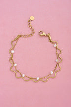 Bold dubbele armband met imitatieparels - My Jewellery