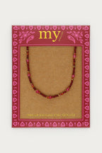 Fortune burgundy ketting met mini kralen - My Jewellery