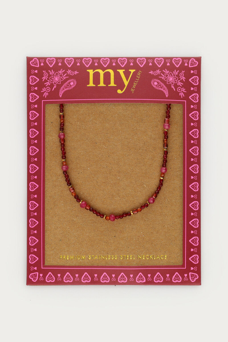 Fortune burgundy ketting met mini kralen - My Jewellery
