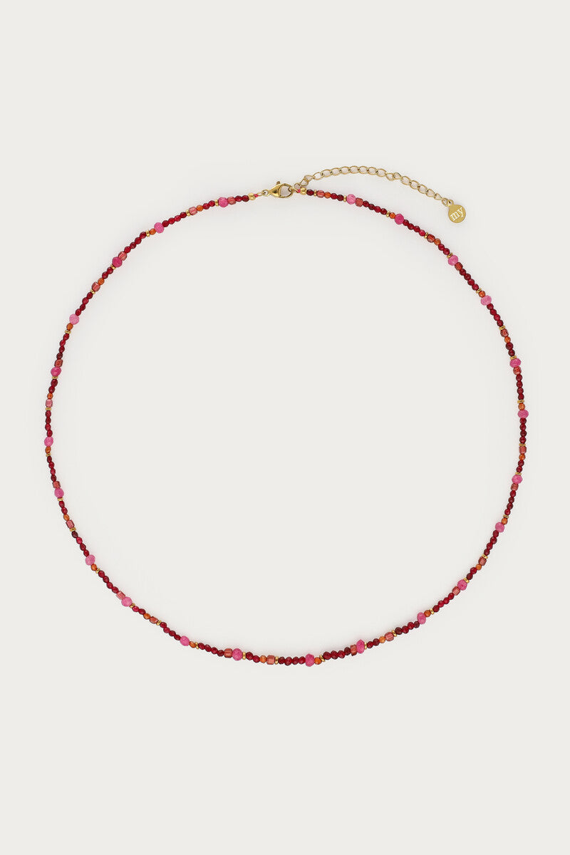 Fortune burgundy ketting met mini kralen - My Jewellery
