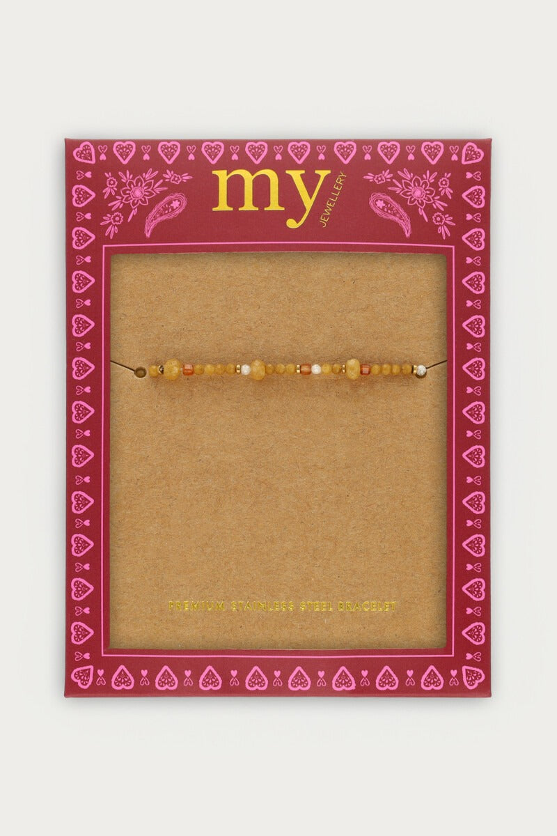 Fortune groene elastieken mini kralen armband - My Jewellery