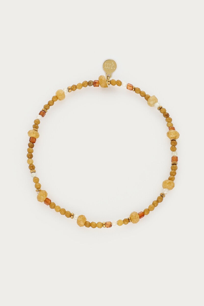 Fortune groene elastieken mini kralen armband - My Jewellery