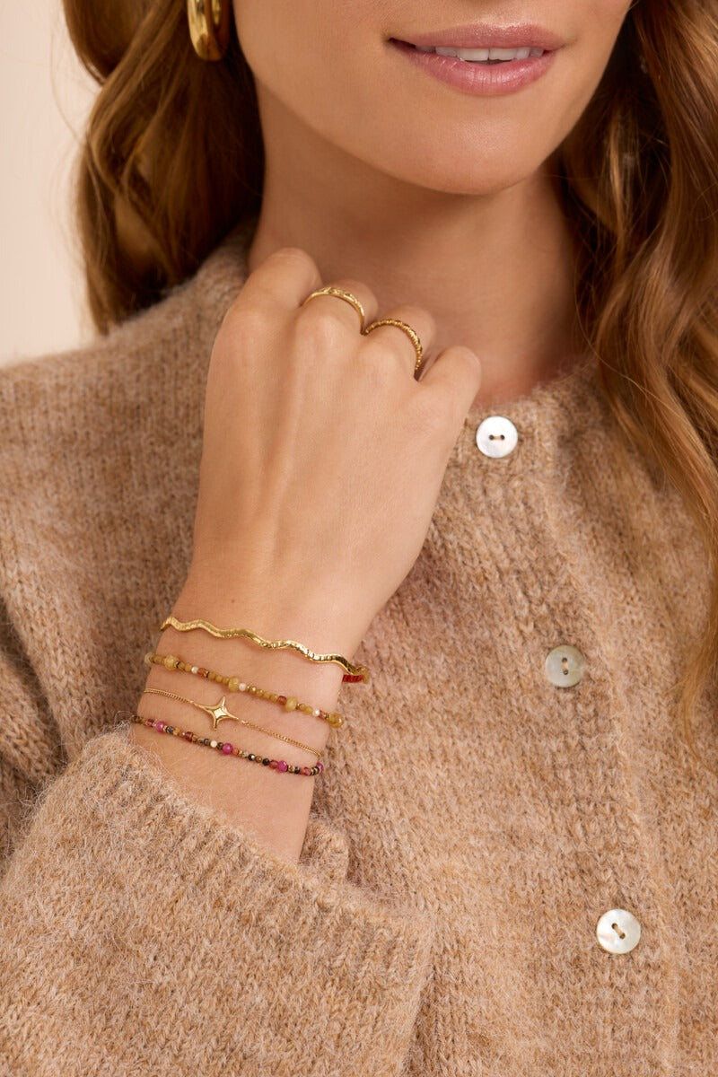 Fortune groene elastieken mini kralen armband - My Jewellery