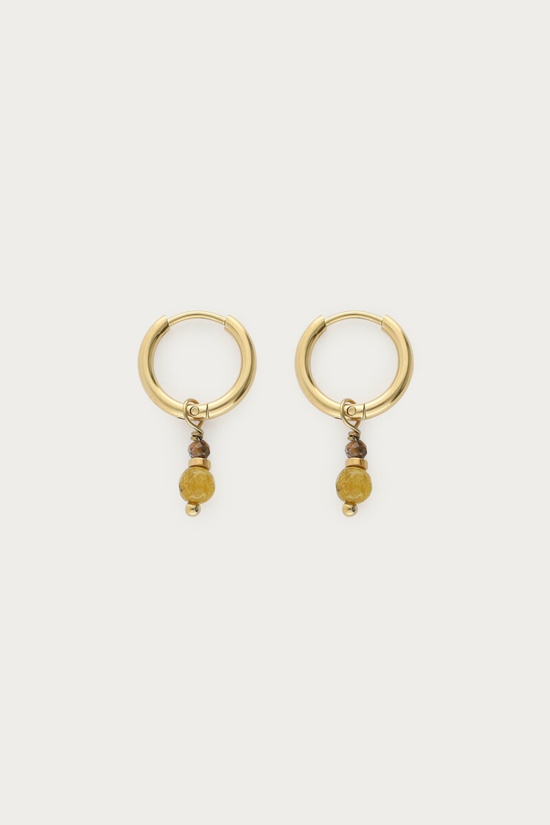 Fortune oorringen met groene kralen - My Jewellery