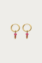 Fortune oorringen met roze kralen - My Jewellery