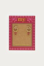 Fortune oorringen met roze kralen - My Jewellery