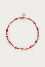 Fortune roze elastieken mini kralen armband - My Jewellery