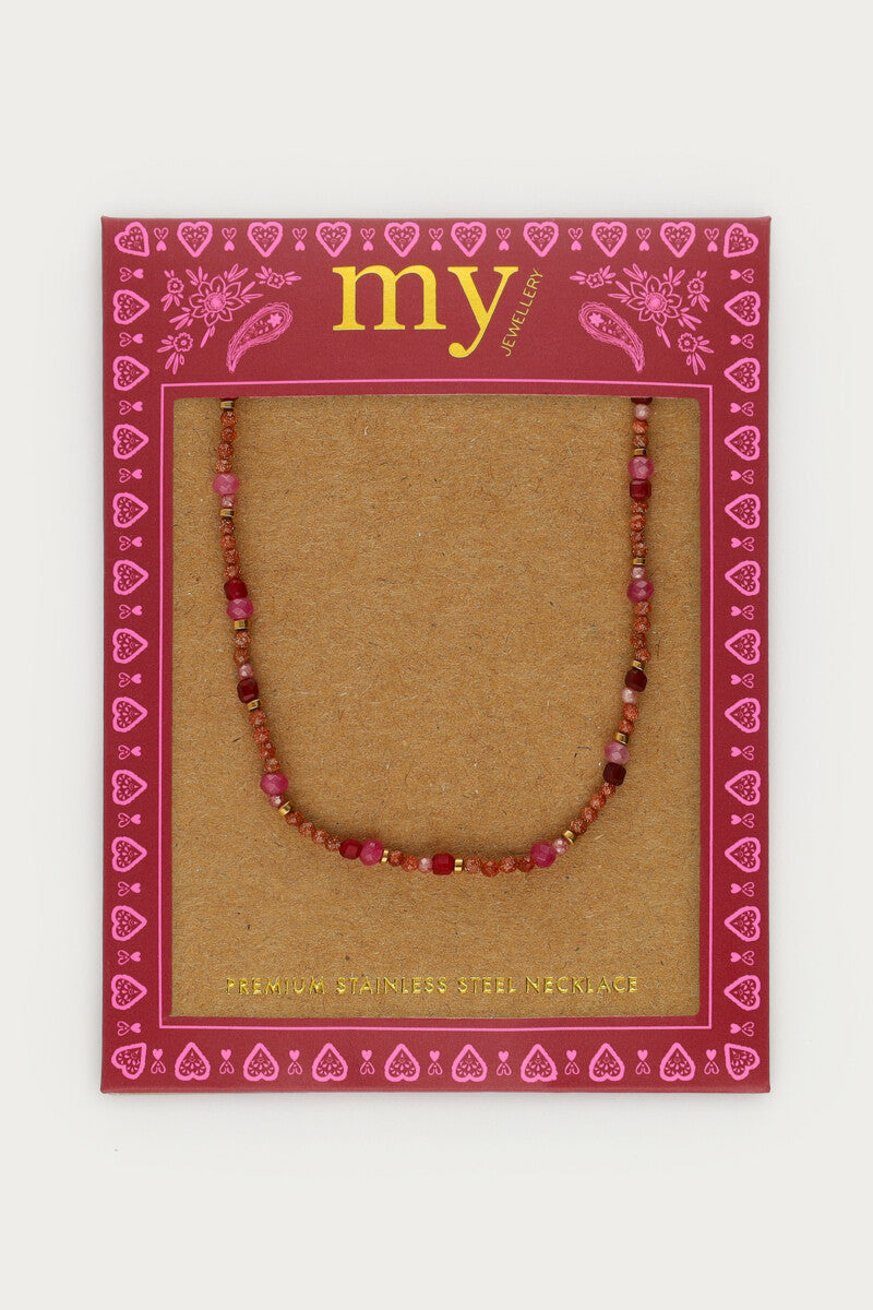 Fortune roze ketting met mini kralen - My Jewellery